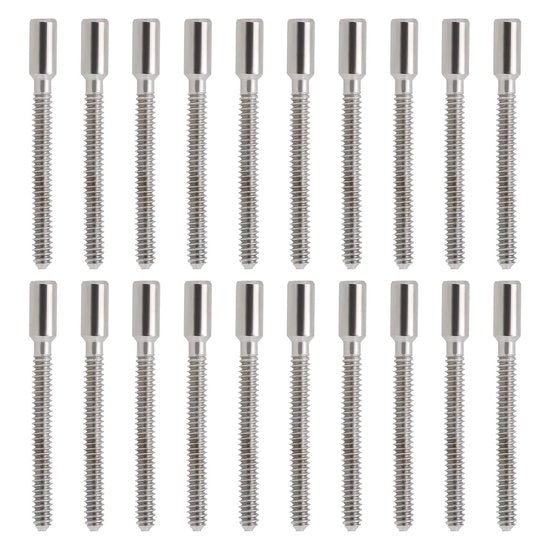 Estensore orologio 20 pezzi - 0,9 mm filo interno - 0,9 mm filo esterno a vite - 11 mm lunghezza - metallo - argento - stanghetta orologio