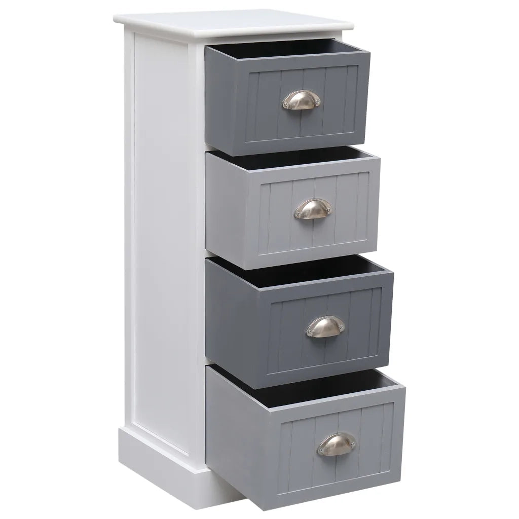 Comodo mobiletto laterale con 4 cassetti 35 x 30 x 90 cm stile moderno arredamento d'interni legno bianco 02_0046459