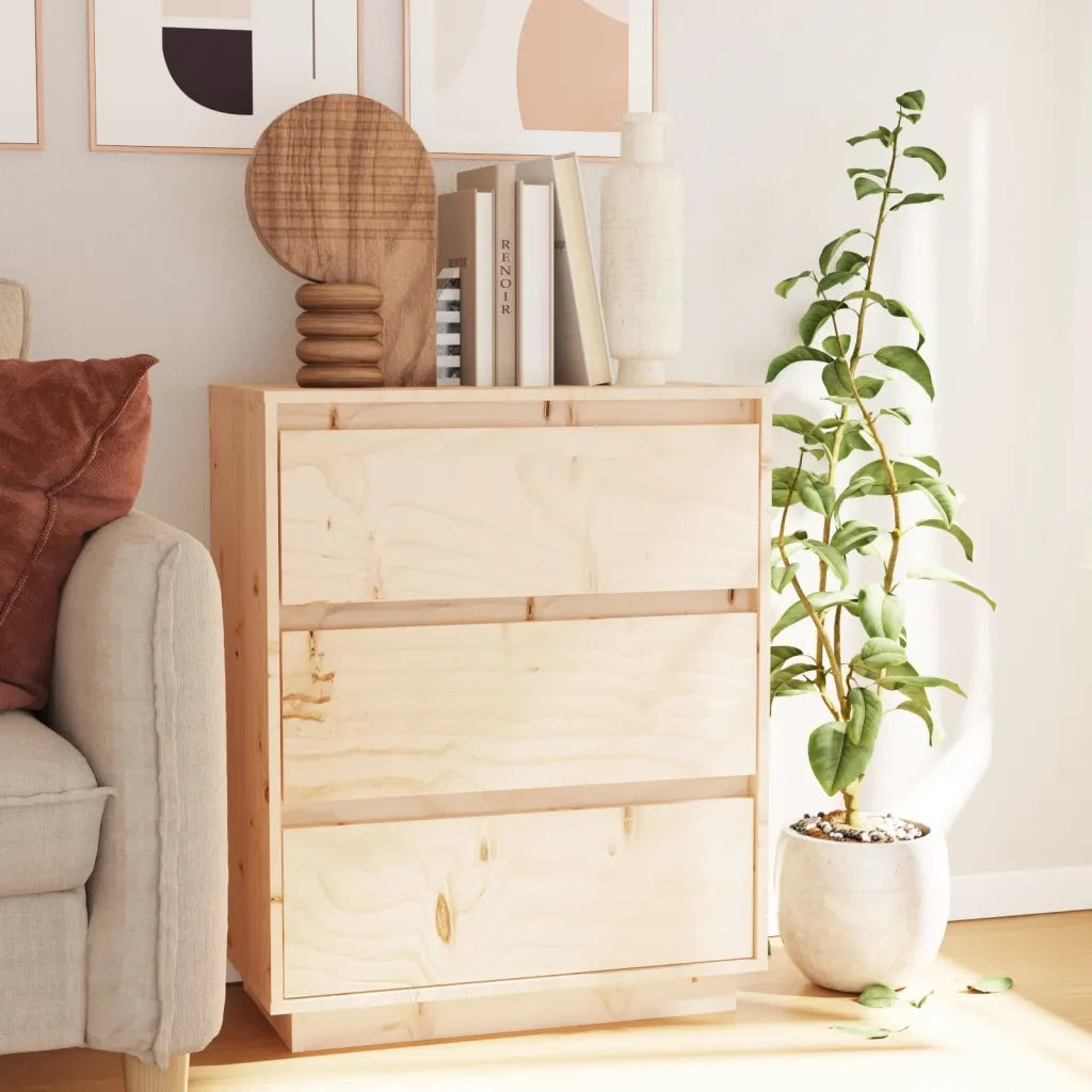 Credenza-Buffet-Armadio da cucina 60x34x75 cm in Legno Massello di Pino 432942