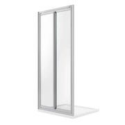 Porta Doccia 80CM H185 Cristallo Trasparente Apertura Saloon con Doppia Anta Battente mod. Clint