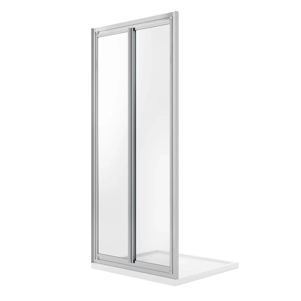 Porta Doccia 80CM H185 Cristallo Trasparente Apertura Saloon con Doppia Anta Battente mod. Clint