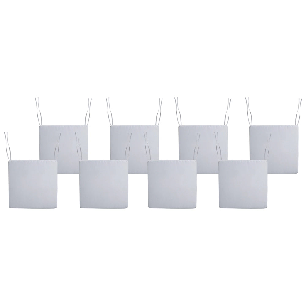 Set di 8 cuscini per sedie da giardino in tessuto poliestere resistente ai raggi UV grigio chiaro