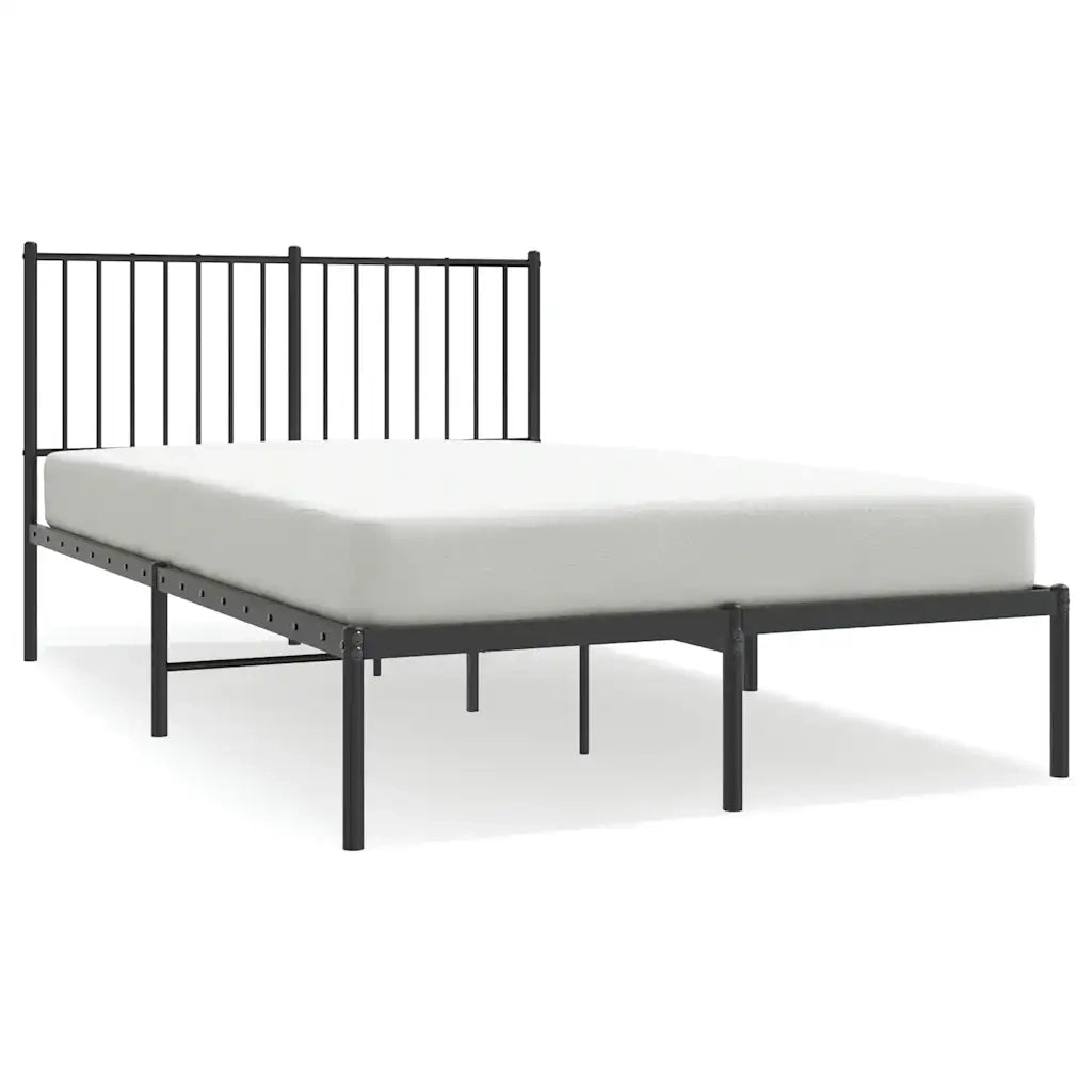 Giroletto con Testiera-Struttura Letto con testiera in Metallo Nero 120x190 cm 652162