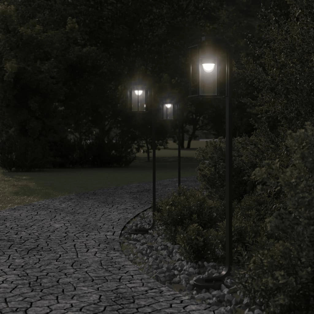 Lampada da terra per esterni 100 cm acciaio inox nero 02_0042504