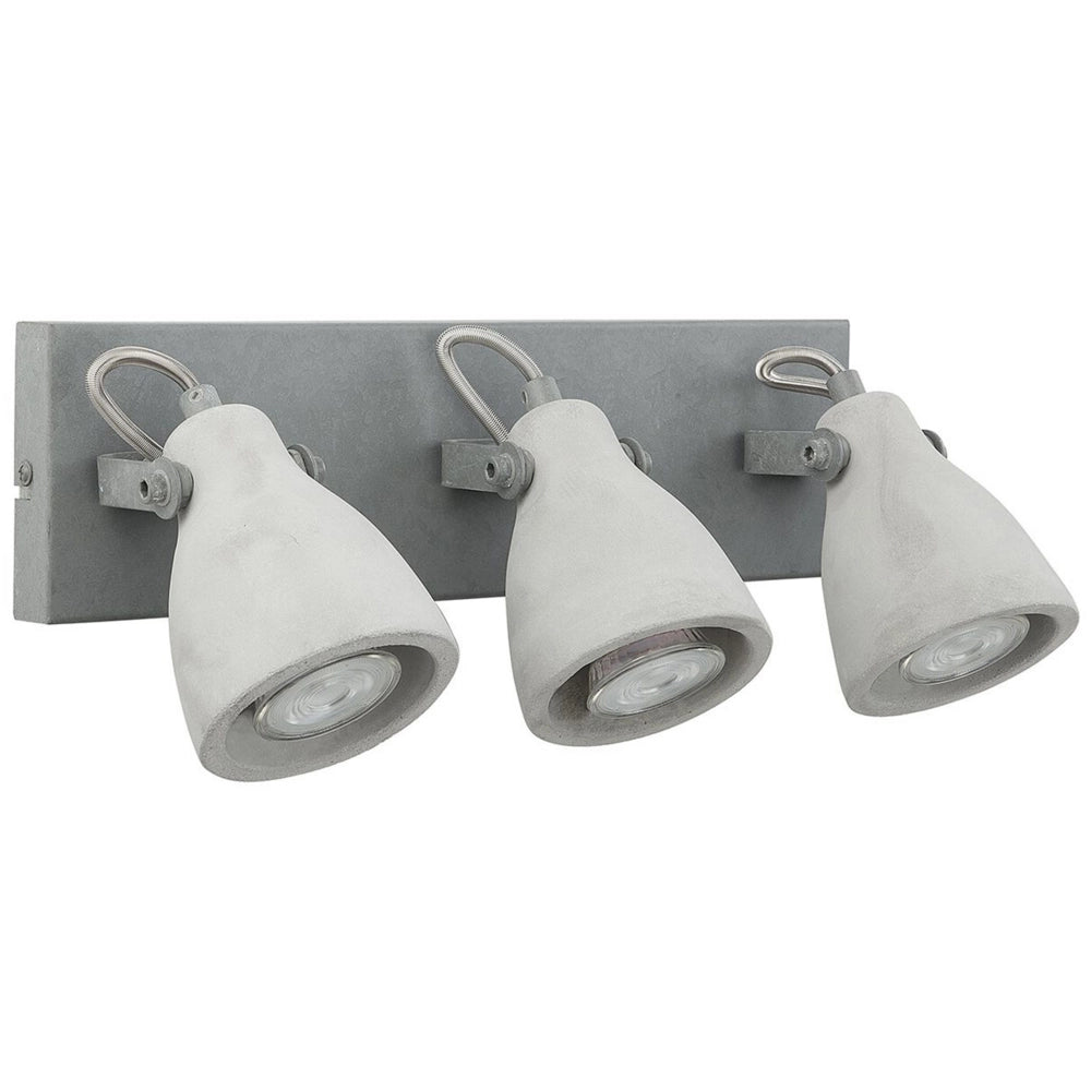 Lampada da Parete 3 Luci Grigio Cemento Industriale stile moderno