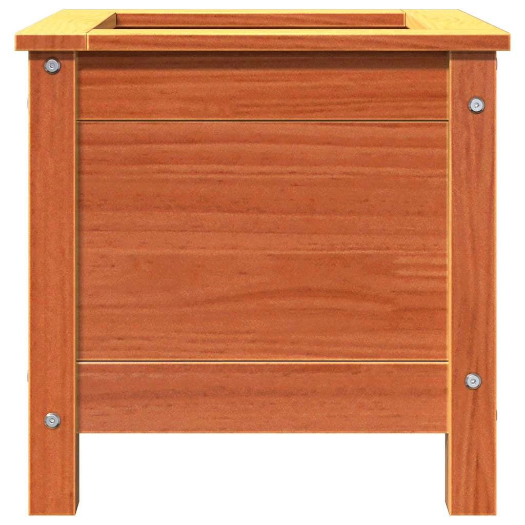 Fioriera rettangolare da esterno stile classico giardino 40 x 40 x 39 cm pino massiccio finitura cerata marrone 02_0058389