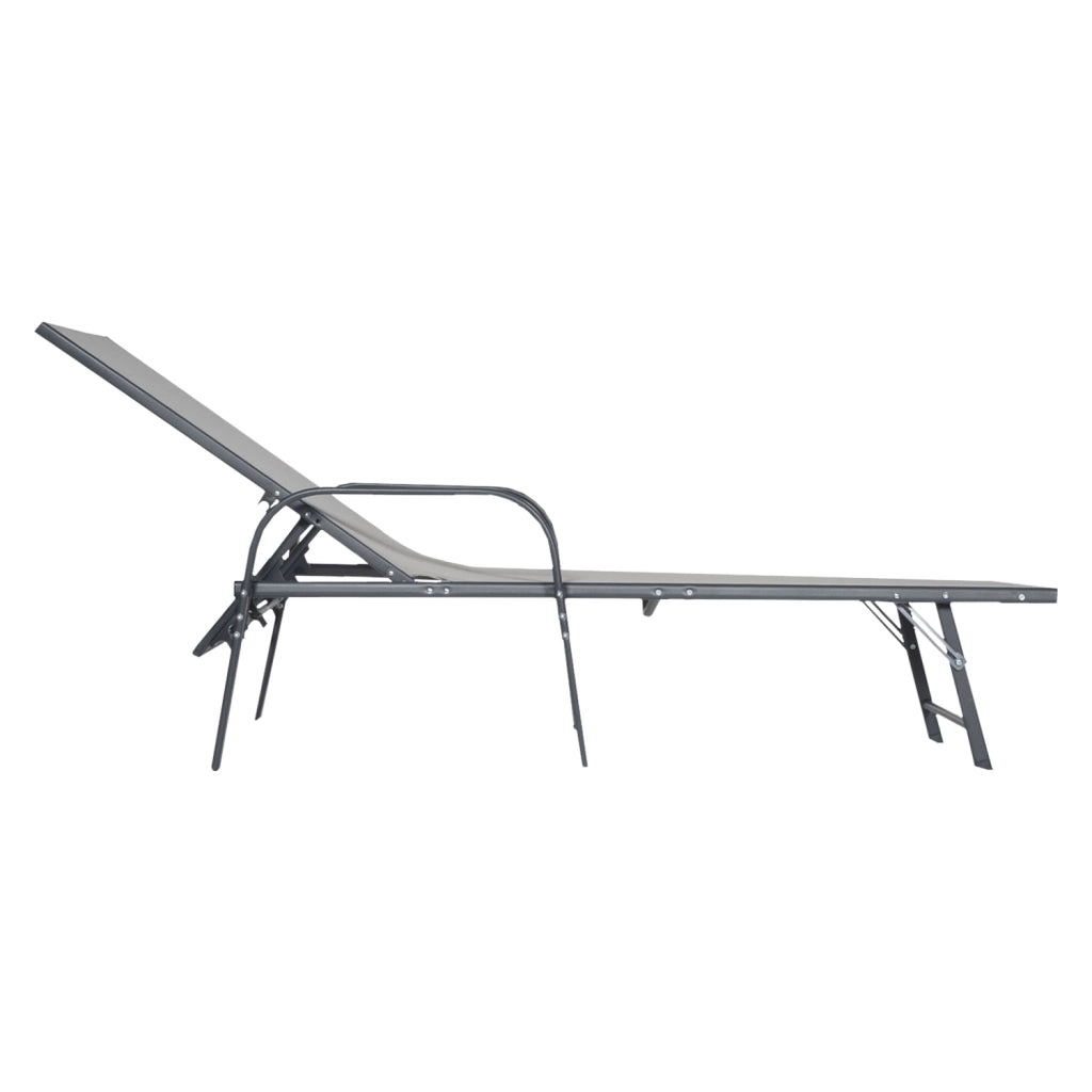 Set di 2 lettini in textilene grigio SARDINIA - struttura antracite