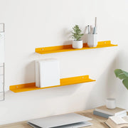 Mensola sospesa 2 pcs Giallo senape 60 x 8,5 x 2,5 cm Acciaio
