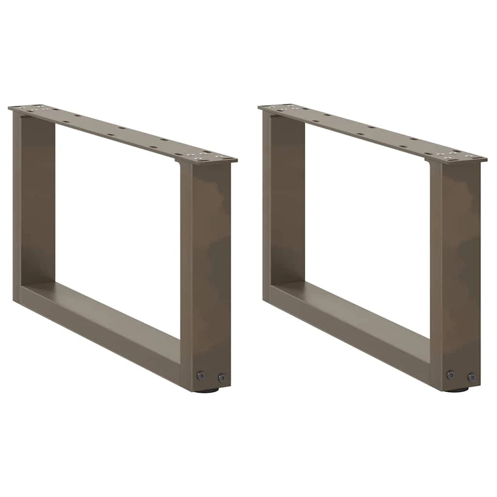 Set di 2 gambe robuste per tavolino da caffè a forma di U 70 x 30 cm con piedini regolabili stile moderno acciaio naturale 02_0057387
