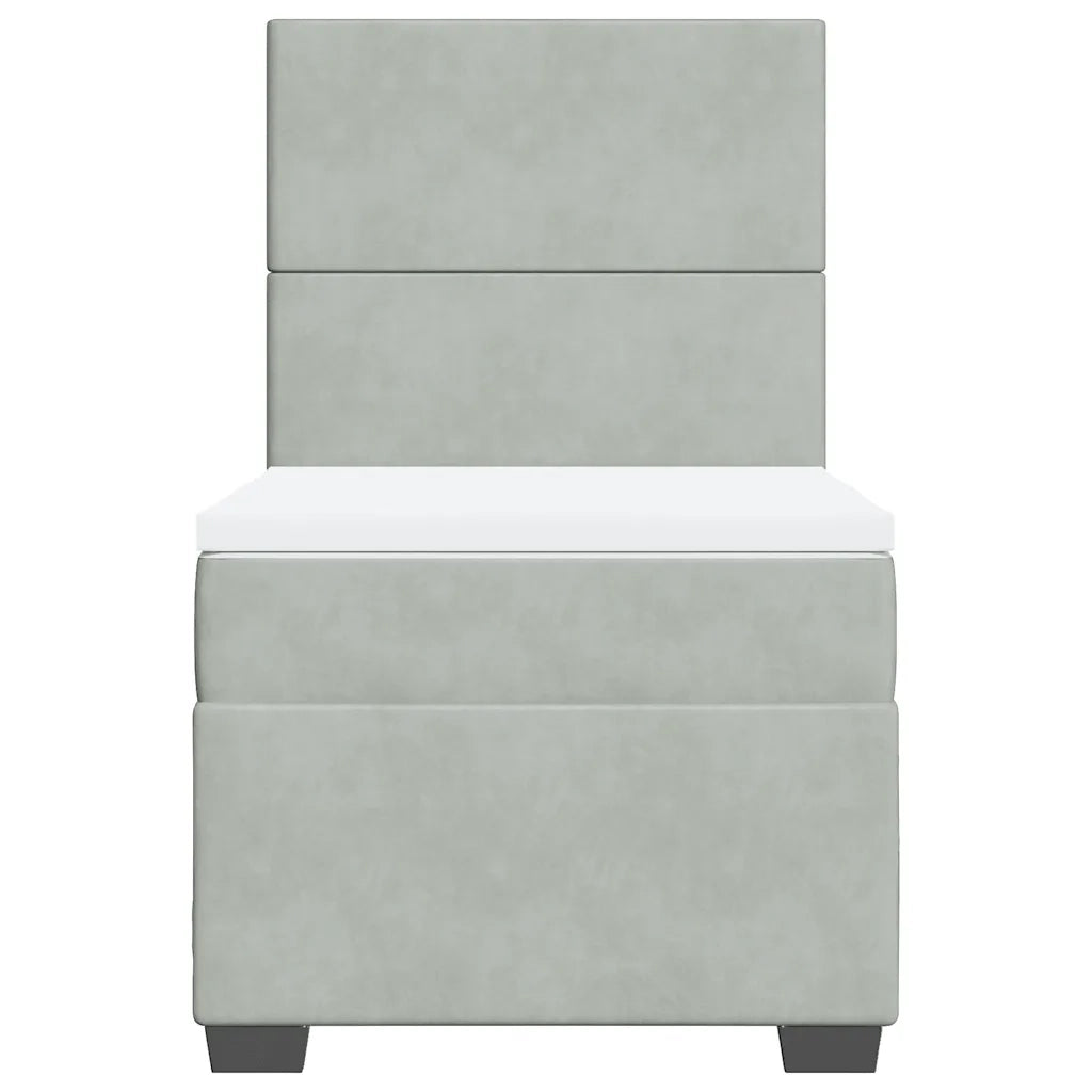 Giroletto a Molle con Materasso Grigio Chiaro 80x200 cm Velluto 3293056