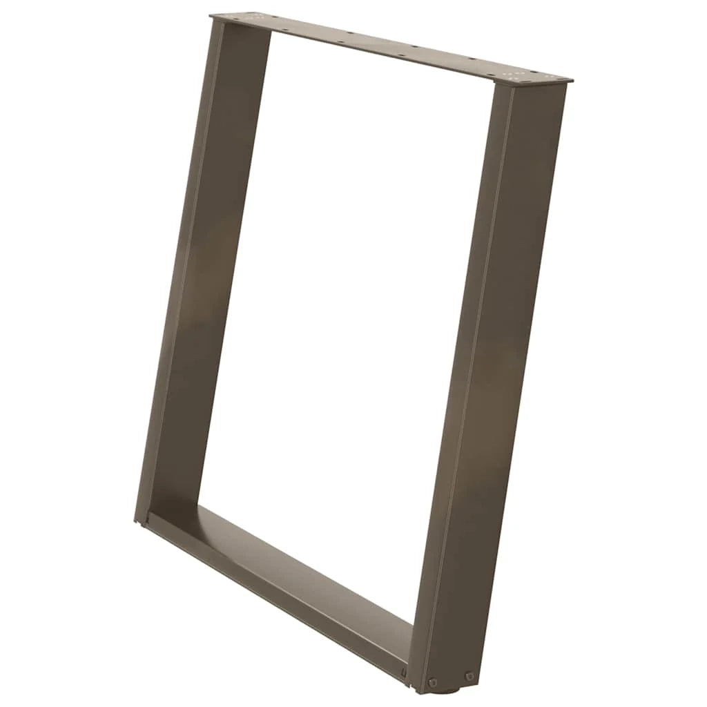 Set di 2 gambe regolabili per tavolo da pranzo a forma di U 100 x 73 cm in acciaio verniciato a polvere naturale 02_0057087
