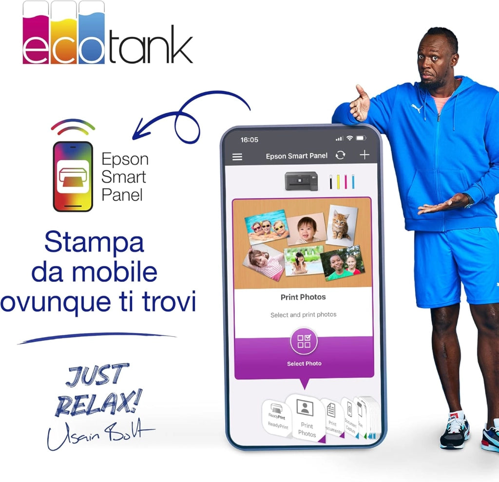 EcoTank ET-8500 Ad inchiostro A4 5760 x 1440 DPI 32 ppm Wi-Fi (Epson EcoTank ET-8500 Inkjet Printer Multi Function 6 Inks)