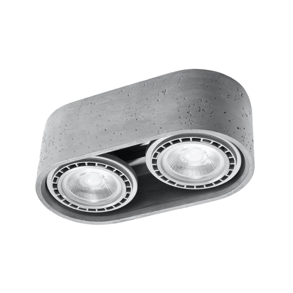 Spot soffitto Pure Lume PRIMO 2xGU10 in cemento grigio