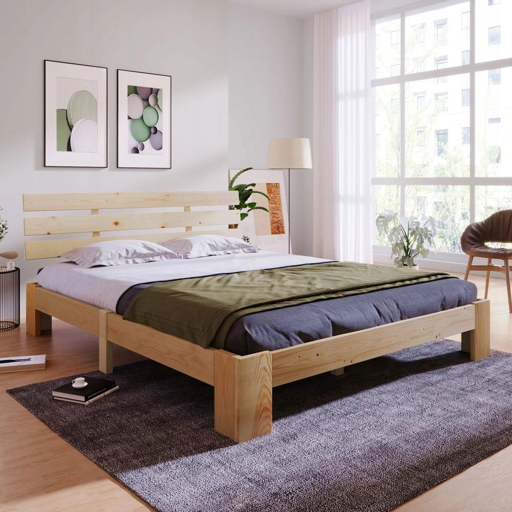Letto matrimoniale - Xylo - 140x200cm - Legno naturale