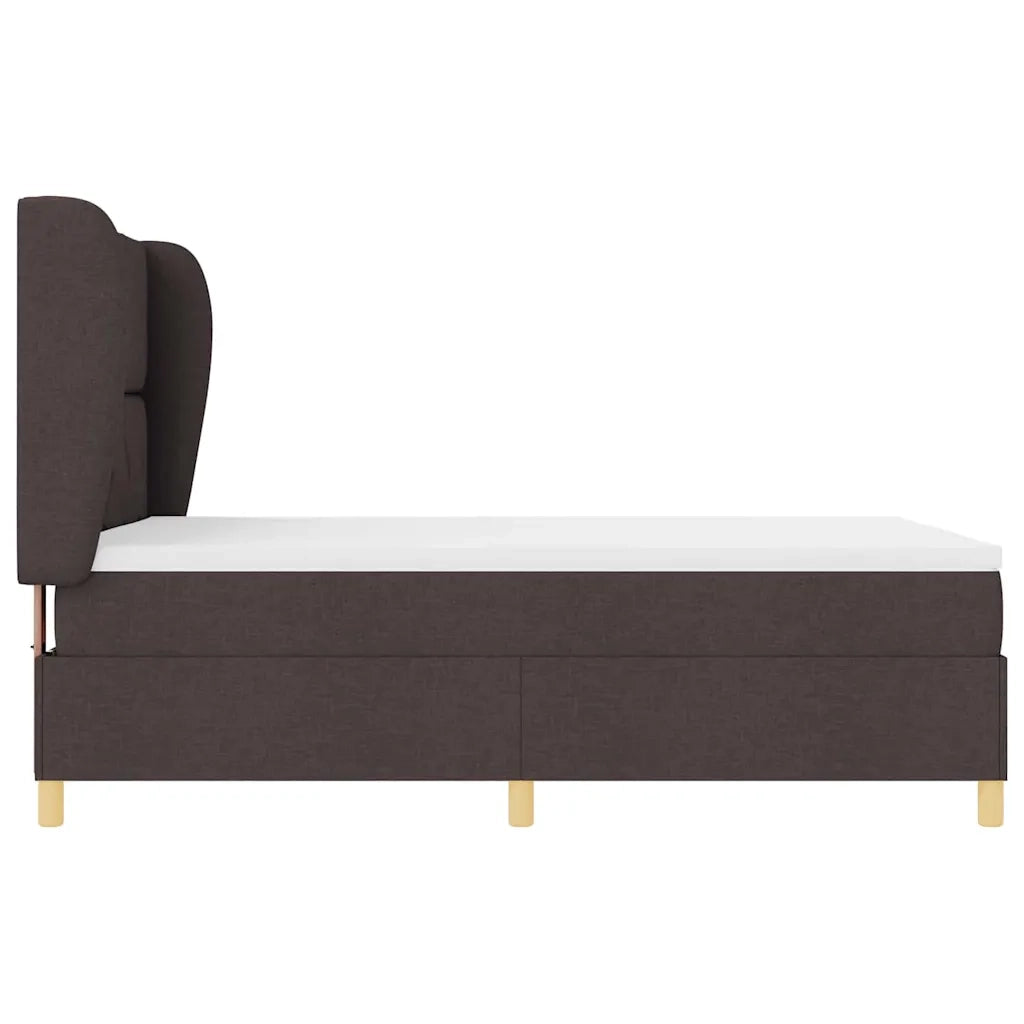 Letto a molle con testiera Marrone Scuro 190 x 140 cm Tessuto 3340812