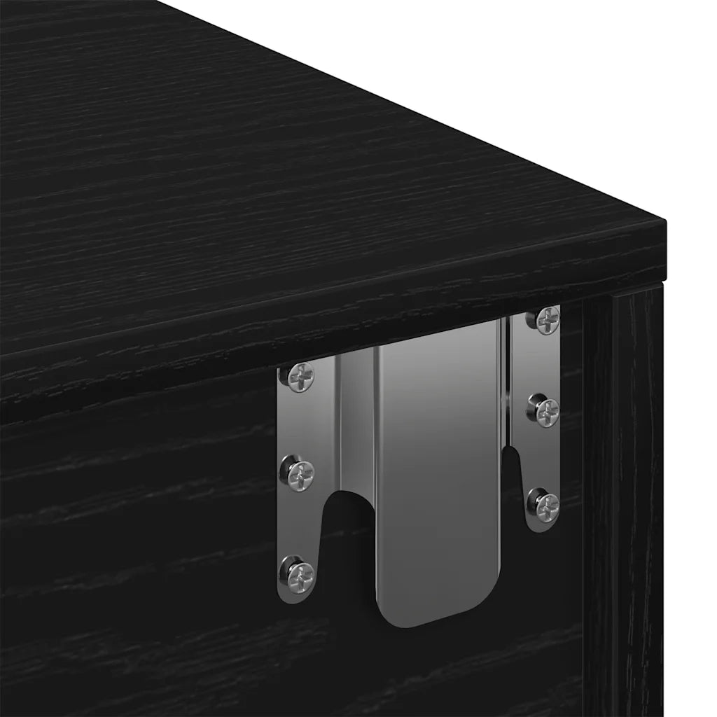 Scaffale a Parete con Cassetti Nero 60x26,5x15 cm in Truciolato