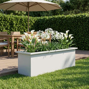 Fioriera da giardino con LED Bianco 30 x 100 x 30 cm Acciaio 8008114