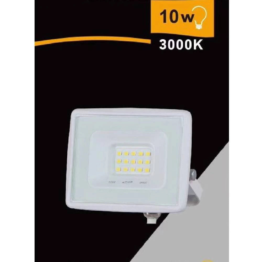 Trade Shop - Faretto Led Faro 10 Watt 900lm Ip65 Bianco Luce Calda Fredda Naturale Ek02-10w-b - -bianco Caldo      -