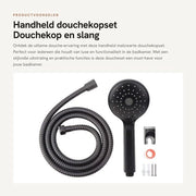 Kit di doccia portatile - Set di doccia a mano - Supporto doccia - Tubo di gomma 1,5 m - Design moderno - Materiale ABS - Kit di doccia