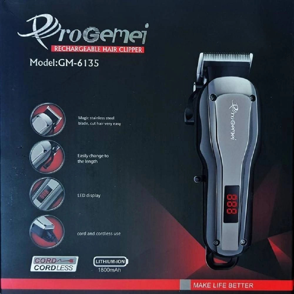 Trade Shop - Tagliacapelli Elettrico Professionale A Batteria Ricaricabile Senza Fili Gm-6135 -