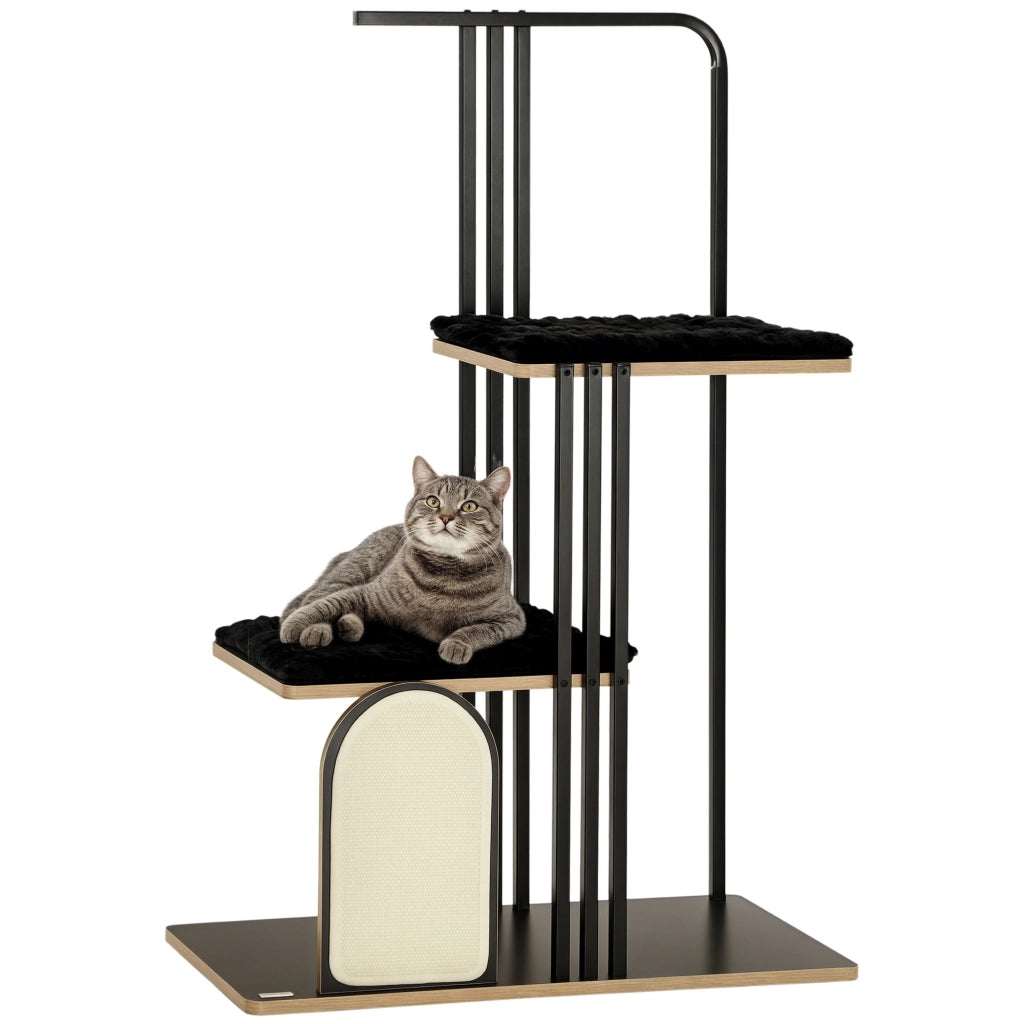 Tiragraffi per Gatti con Cuscini ¨C zephmum ¨C Nero, Acciaio, 85x48x128 cm