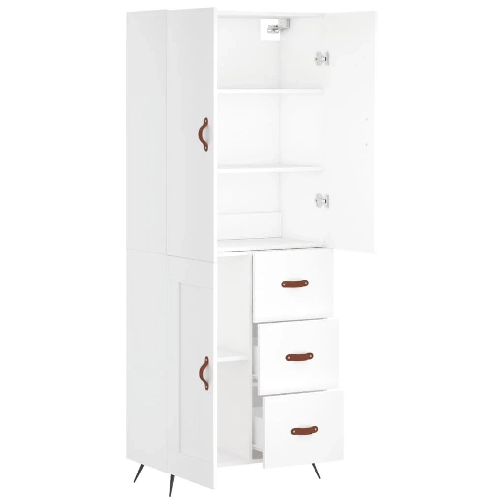 Buffet credenza cassettiera armadio mobile contenitore organizer cucina soggiorno salotto alto 69,5 x 34 x 180 cm legno ingegnerizzato bianco 02_0032702
