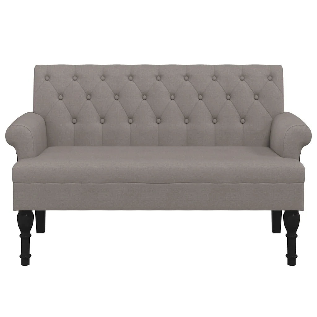 Panca con Schienale Tortora 120x62x75,5 cm in Tessuto CFW5196367
