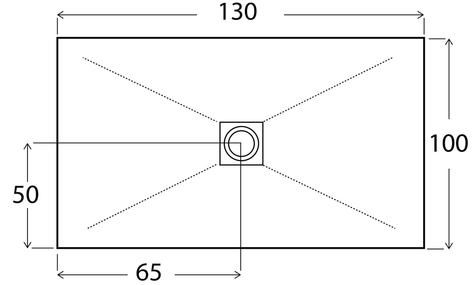 Piatto Doccia in Pietra 90x110 cm Bonussi Ardesia Stone Central Bianco