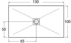 Piatto Doccia in Pietra 80x110 cm Bonussi Ardesia Stone Central Bianco
