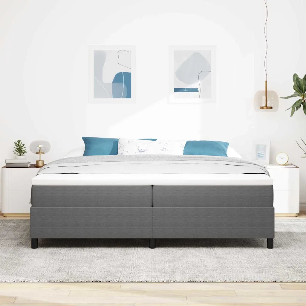 Letto a molle Grigio chiaro e bianco 200 x 200 cm 3337482