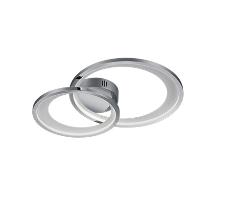 Plafoniera LED doppio cerchio, metallo, bianco, L 59 cm, Granada