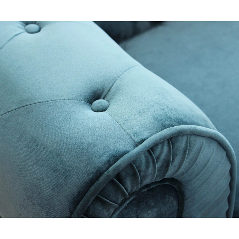 DIVANO 2 POSTI CHESTERFIELD IN VELLUTO BLU
