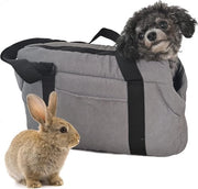 Zaino per cani e gatti portatile pieghevole zaino per animali portatile zaino per piccoli animali in corduroy grigio