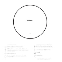 Specchio 5 mm tondo cornice nera retroilluminato led interruttore touch *** misura Ã˜50, tonalità standard 6000-6500...