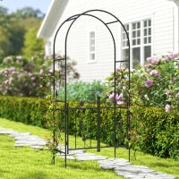Arco da Giardino con Cancello, Traliccio per Piante Rampicanti in Metallo, 2.2x1 m, Nero