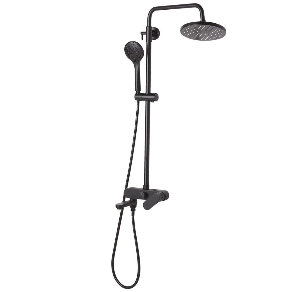 Miscelatore Set Doccia Ottone Nero con Funzione Pioggia Finitura Opaca Glamour Modern