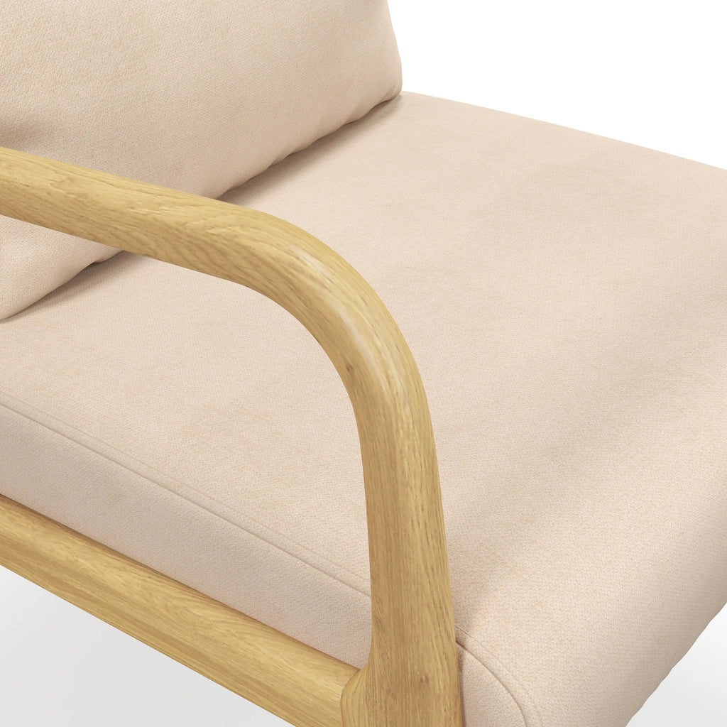 Poltrona relax ¨C zephmum ¨C tessuto velluto beige con cuscini