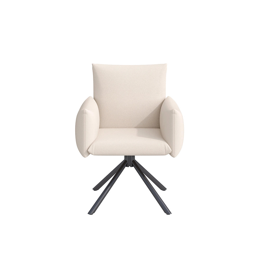 Sedia-Xylo-Lotto 4 girevole 360?? lino beige supporto lombare