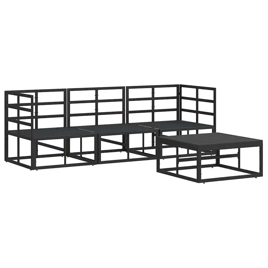 Set Divano da Giardino 4 pcs Nero Metallo 3378841