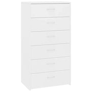 Credenza | Madia | Buffet da pranzo | Armadio da pranzo con 6 Cassetti Bianca 50x34x96 cm in Legno Multistrato