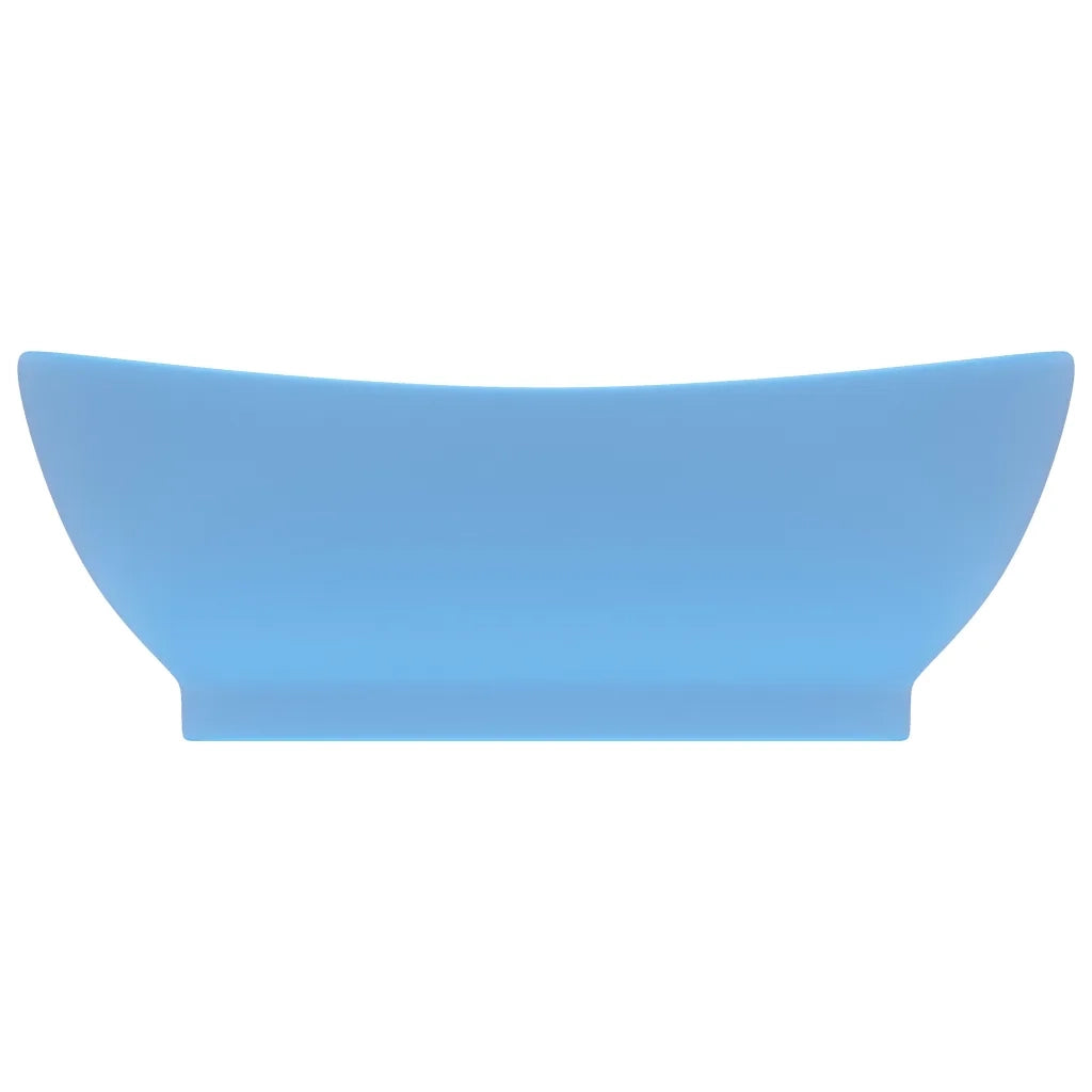 Lavabo con Troppopieno Ovale Azzurro Opaco 58,5x39 cm Ceramicacod mxl 105439