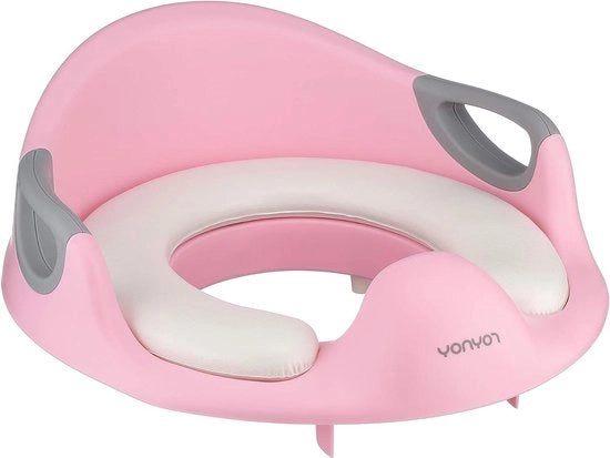 Trasformatore di dimensioni per WC per bambini con maniglione rosso e sedile riducibile