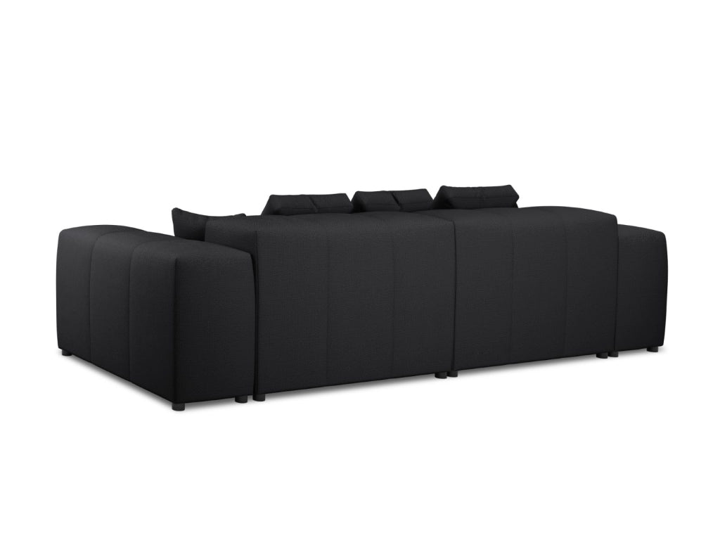 Cosmopolitan Design - Divano modulare "Rome" 3 posti in tessuto strutturato nero 