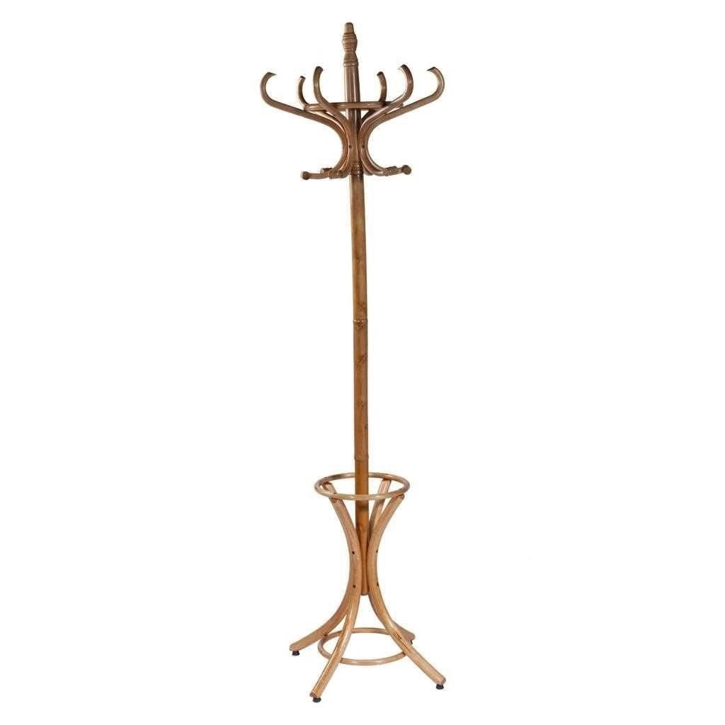 Perchero de pie de madera natural claro 53x39x187hcm