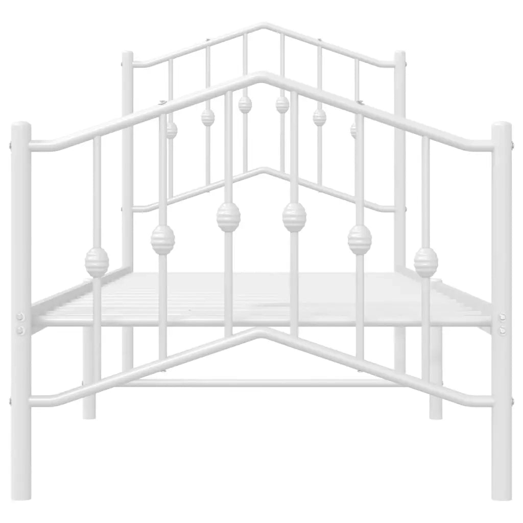 Giroletto con Testiera e Pediera Metallo Bianco 75x190 cm