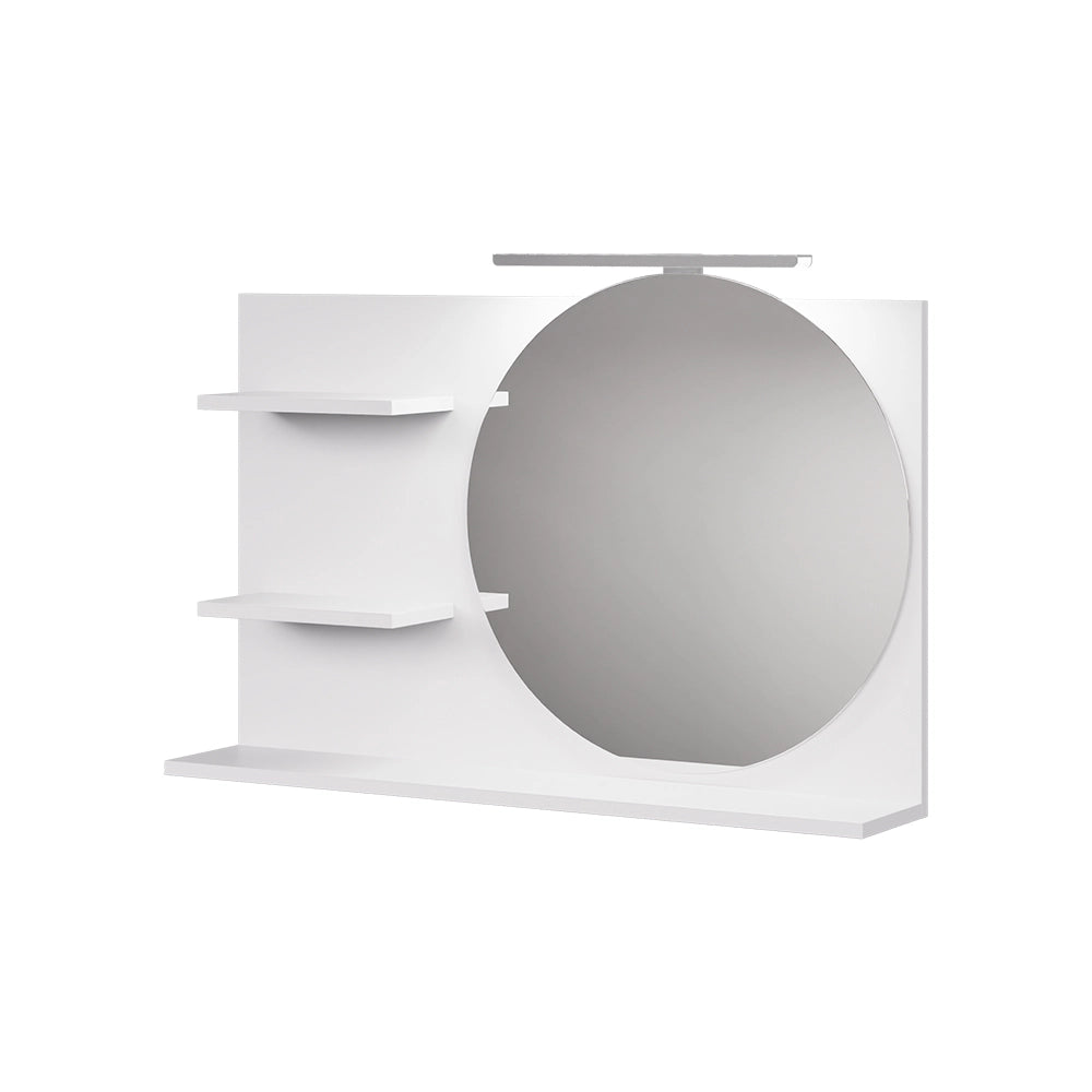 Vicco Specchio con mensola Bianco 80 x 50 cm con 3 scomparti aperti