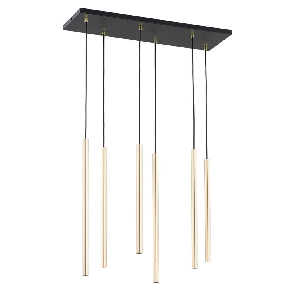 Lampada a sospensione Selter in acciaio nero e oro