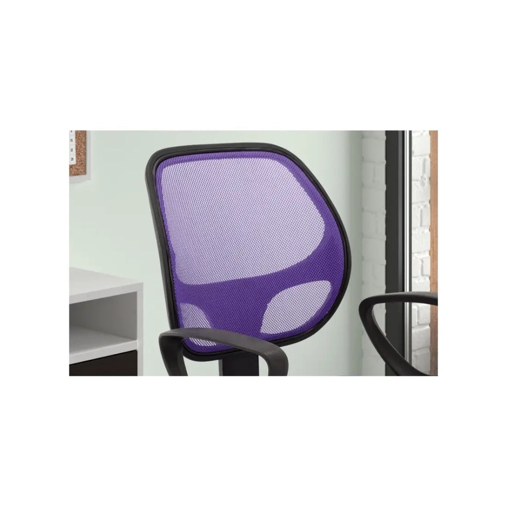 Sedia da ufficio IPOLIST – Tessuto a rete viola – Altezza regolabile 86-98 cm – Stile moderno ed ergonomico