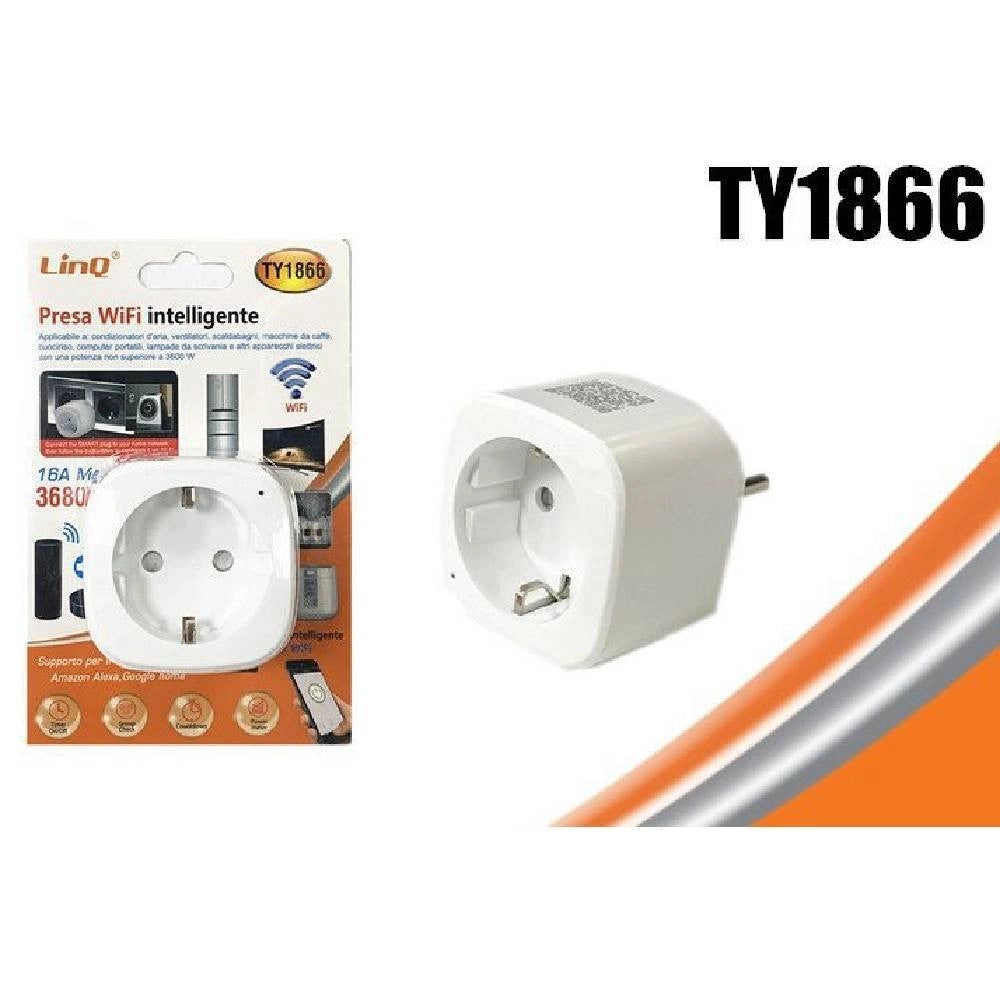 Trade Shop - Presa Spina Schuko Adattatore Elettrica Intelligente Wifi 16a 3680 Watt Ty1866 -