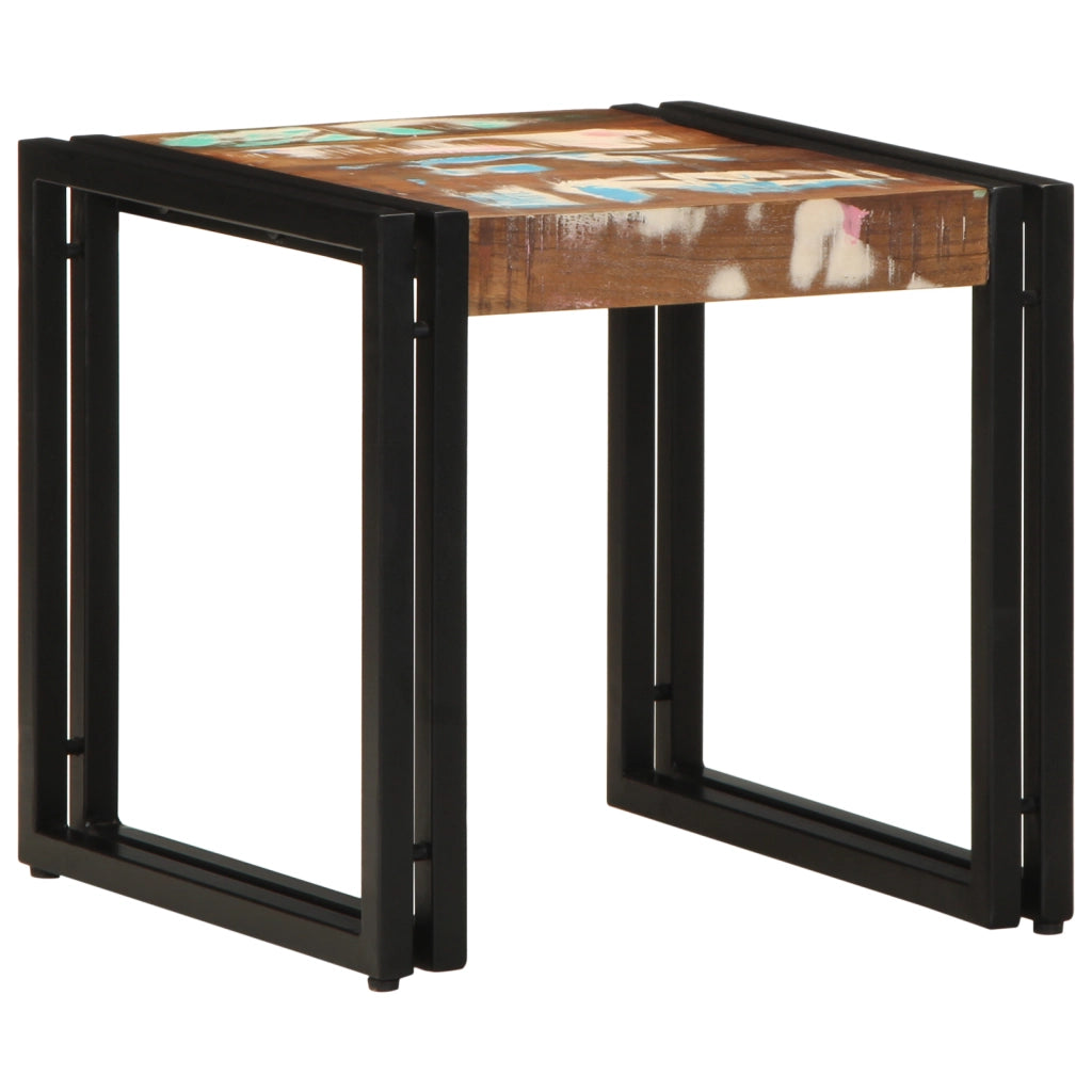 Tavolino da caffÃ¨ Multicolore 40x50x38 cm Legno Massello Recuperato
